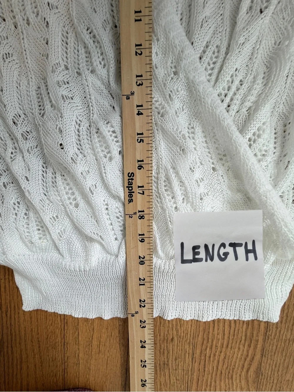 NWT CUPSHE White Crochet type wrap sweater Size Large - Picture 3 of 10